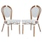 Flash Furniture Lourdes Thonet French Bistro Stacking Chair, White/Navy PE Rattan/Bamboo Print Alum Frame, 2PK 2-SDA-AD642002S-WHNVY-NAT-GG - alternate 8